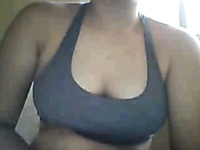 Amateur webcam whore in tank top exposed her natural cute titties