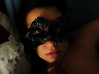 This masked amateur temptress looks like she could suck black cock for hours