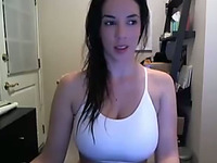 It's a shame I can't join this busty webcam model in her naughty fun