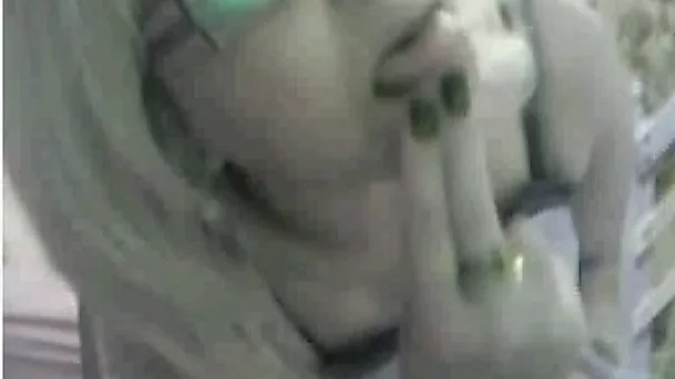 Chubby blond haired dirty webcam nerdy whorable housewife flashed her big tits