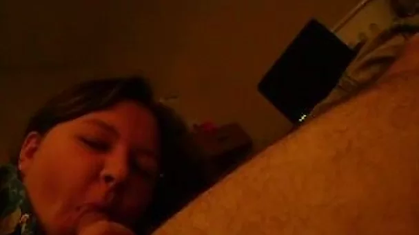 Hungry for cock woman is sucking my hard dick deepthroat