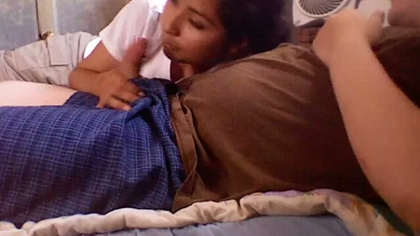 Naive Latin teen gives a head to my perky dick