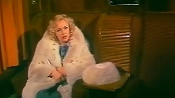 Delicious and lean vintage blondie in black lingerie seduced and fucked