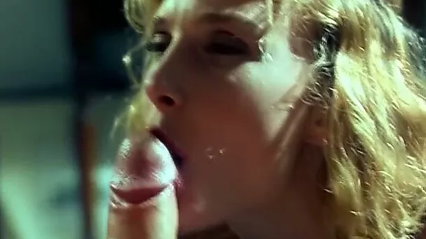 Adorable and lascivious blonde babe sucks big white dick and rides it