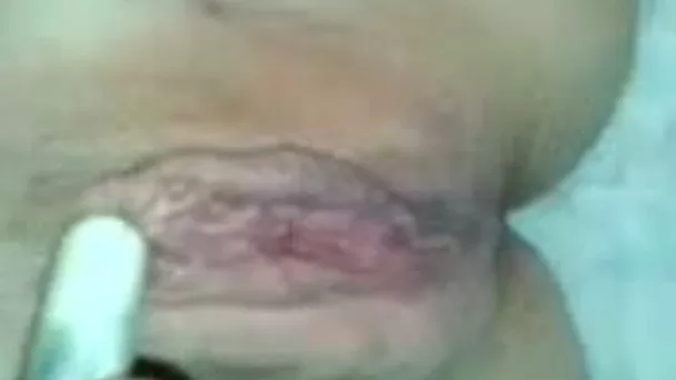 My buddy helped his own naughty wife to tickle her wet pussy a bit