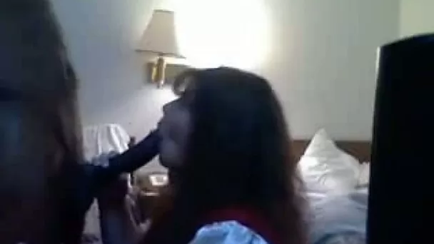 Amazing brunette nympho of my friend sucked his strong cock properly