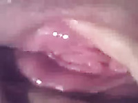 Closeup view of soaking wet pussy of my horny girlfriend