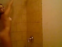 Filming myself all wet and naked in the shower room