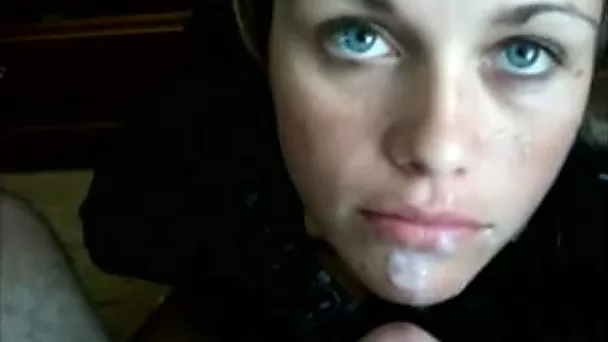 Lusty amateur bitchie wife wanna be fed with sperm after a blowjob