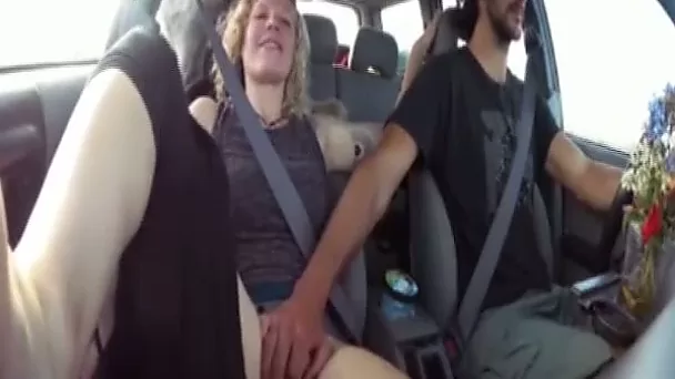 Auburn wife gets fingered right in the car by my driving the car buddy