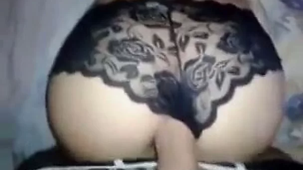 Perfect babe in lacy black thongs is ready for some perfect doggy fuck