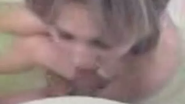 Light haired pale wife switches from brushing teeth to sucking dick