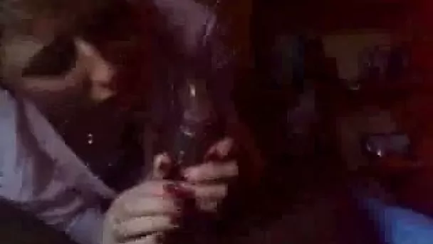 Caucasian skank with nice mouth lips sucks my big black dick