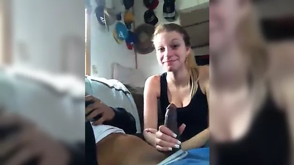 This feisty teen loves black cock and she wants to suck my chocolate cock