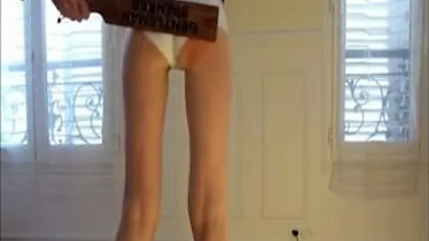 French amateur slender GF of my buddy has nothing against spanking