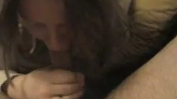 Kinky brunette with cute face gives a chance to wank and suck dick