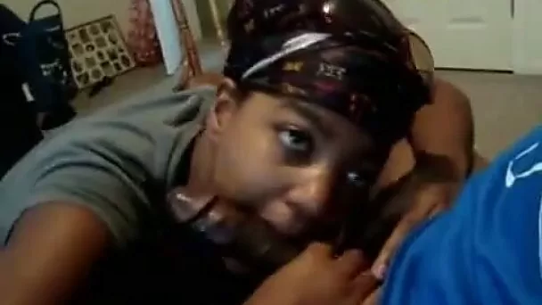 Horny black hooker sucks my dick until she gets her mouth filled with jizz