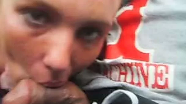 Ruined red-haired slut pleases me with blowjob in car