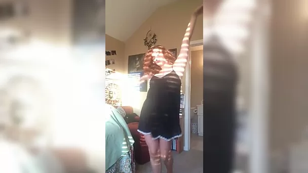 This teen is more than happy to get out of her dress and I love her tan lines