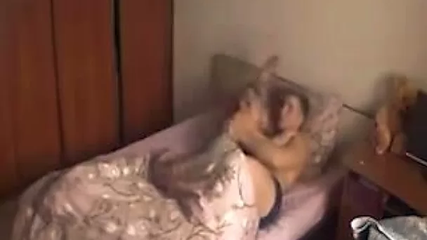 Lying face down and on her belly bitch gets brutally fucked from behind