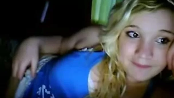 Blond haired rather too pale bitch lazily teased her own shaved cunt