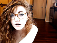 Four eyed slut with curly hair is a passionate masturbator with a sexy ass