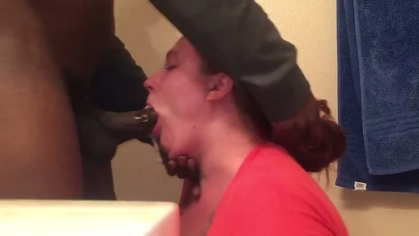 This chubby slut with big tits just can't resist my black cock