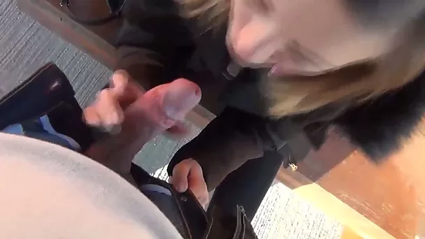 Picked up amateur brunette agreed to suck my buddy at the bus stop