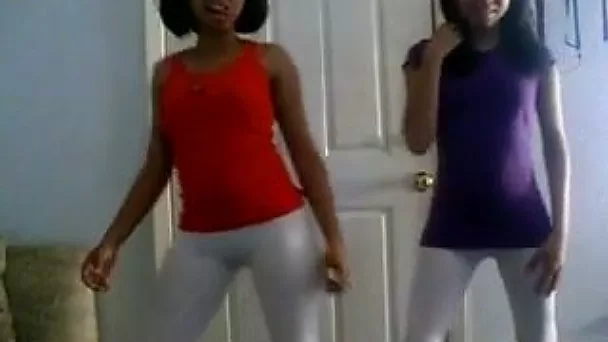 Two dark skinned naughty webcam hotties didn't undress during twerking time