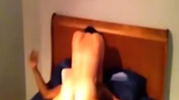 Lewd black haired slender chick jumps on my buddy's cock