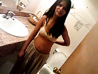 Mouth-watering Pakistani girl strips and pisses in the bathroom