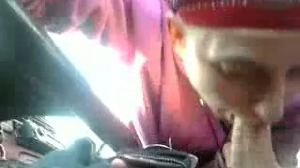 Cock addicted slut gives me a head in the car at the sunny day