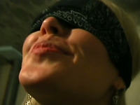 Awesome Russian blonde blindfolded and tickled in the pussy