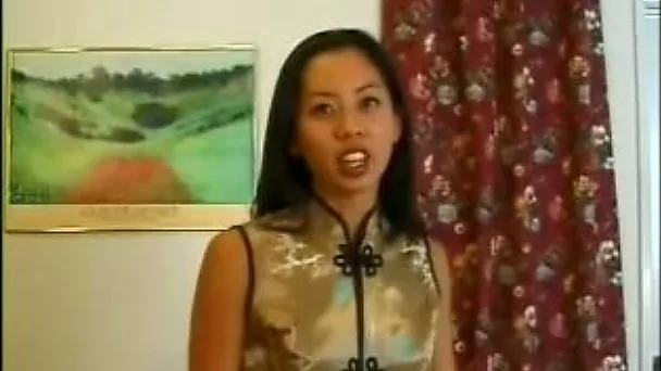 This Asian chick has a fuck me face and she is always happy to get naked