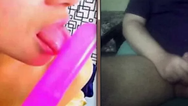 Me and my princess masturbating together via webcam