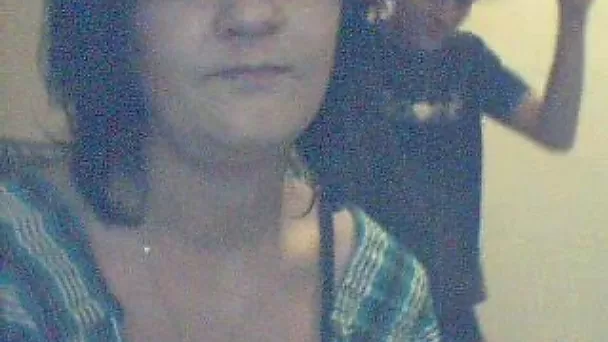 Whorish wife flashes her tits on web camera