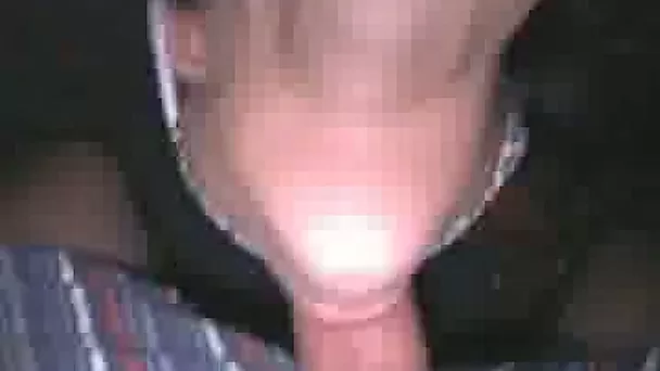 Cute blindfolded girlfriend gives me head and takes facial