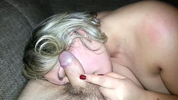 This blonde just never gets tired of sucking her lover's dick and she's wild