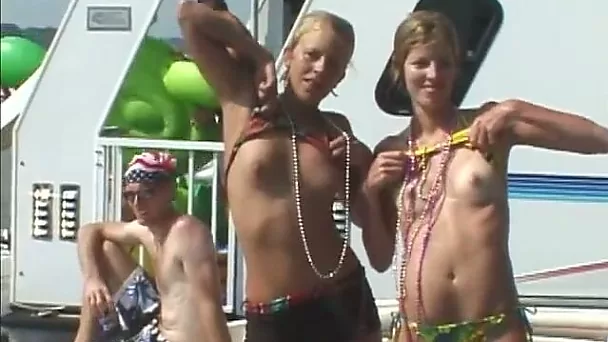 Large group of slutty chicks get together for some wild party