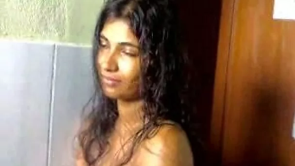 Busty teeny whore from Sri Lanka sucks my shaft in bathroom