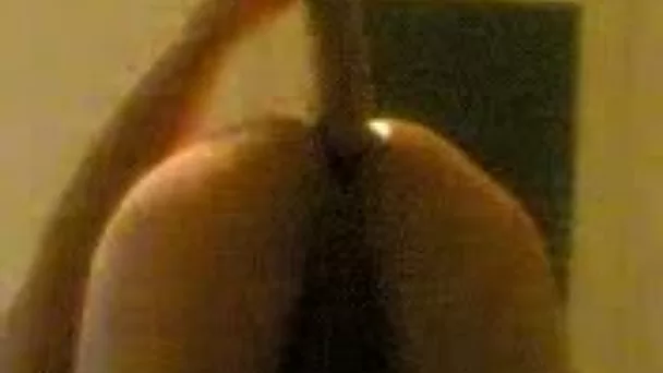 Foot long plastic dildo disappears in my loose manly asshole