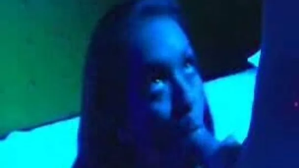 Black party slut sucks my thick white dick at the night club
