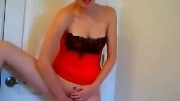 Riding dildo in the bathroom after hot dance performance