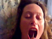 Joyful Irish slut wife sucks my dick and gets messy facial