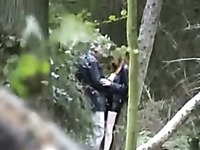 Kinky couple making love deep in the forest spy sex video