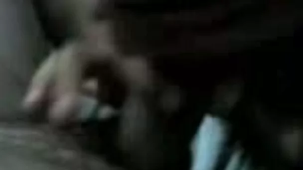 Skanky Ebony chic gives a steamy blowjob to my short cock