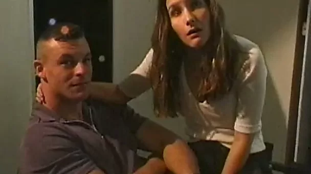Cute wild brunette gets poked in spoon pose and mouthfucked as well