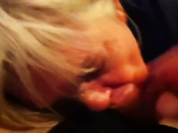 Wild mature blonde is so busy with sucking delicious fat cock