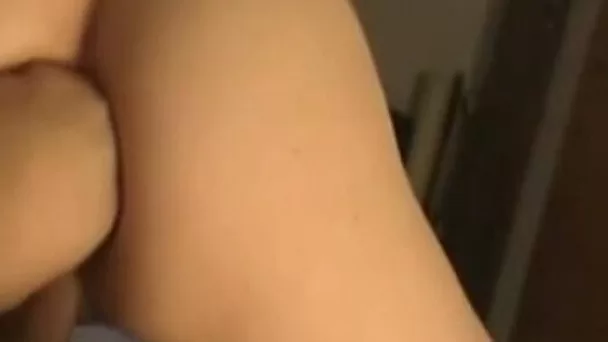 Pallid chick gets her anus stimulated while riding man in reverse pose