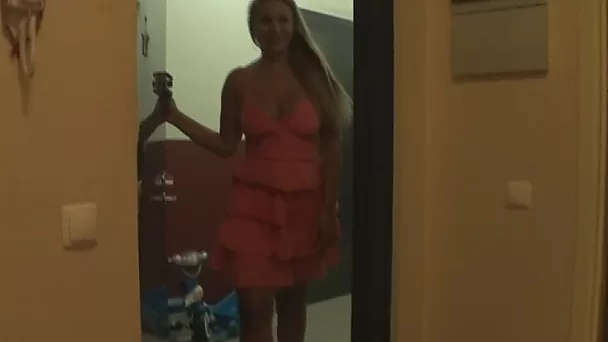 Outstanding girl with big tits teases you hard